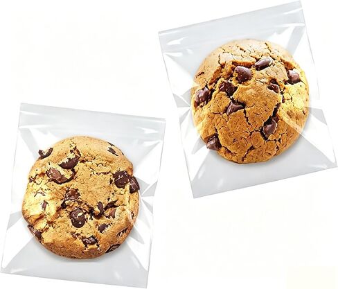 SUREHOME Cookie Bags with Seal, 200 Pcs 5x6 Inch Clear Self Sealing Cellophane Bags for Cookie Packaging Resealable Cello Treat Bag Plastic Individual Cookies Bag for Gift Giving Favors Candy Wrappers in Kuwait