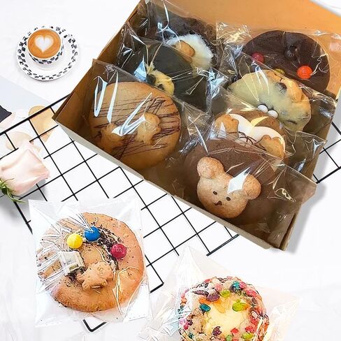SUREHOME Cookie Bags with Seal, 200 Pcs 5x6 Inch Clear Self Sealing Cellophane Bags for Cookie Packaging Resealable Cello Treat Bag Plastic Individual Cookies Bag for Gift Giving Favors Candy Wrappers in Kuwait