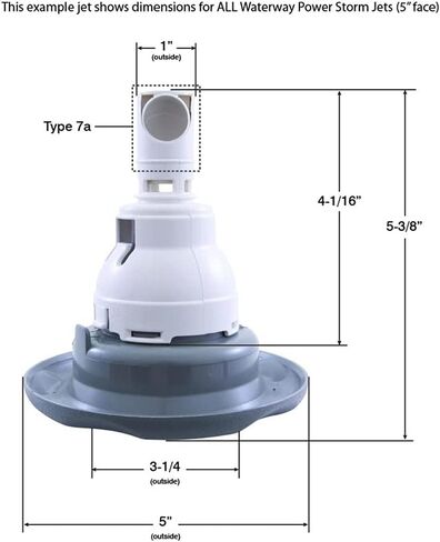 Waterway Plastics Jet Intl, WW Power Storm, 5" fd,Dir,Text Scal, Sterling Silver in Saudi Arabia