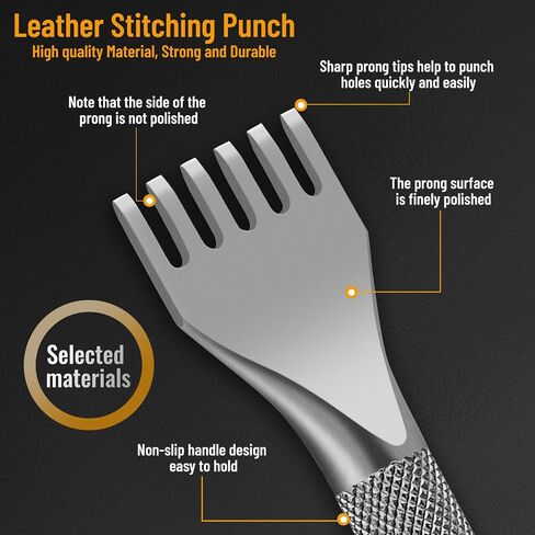 Leather Stitching Punch 1/2/4/6 Prong Leather Hole Punch in Kuwait