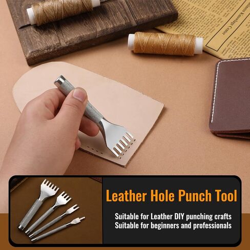 Leather Stitching Punch 1/2/4/6 Prong Leather Hole Punch in Kuwait