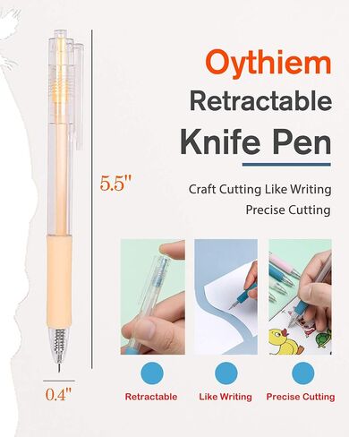 Oythiem Knife Pen Craft Cutting Tools - Precision Paper Cutter Pen with Refillable Tungsten Steel Cutter Head Refill, 6 PACK in Saudi Arabia