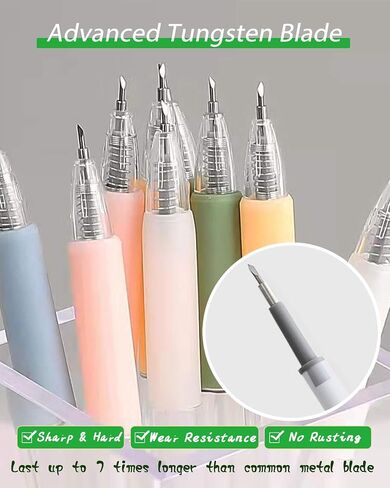 Oythiem Knife Pen Craft Cutting Tools - Precision Paper Cutter Pen with Refillable Tungsten Steel Cutter Head Refill, 6 PACK in Saudi Arabia