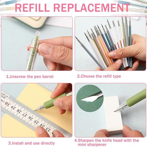 Craft Cutting Tools, 25 Pcs Knife Pen with Mini Sharpener in Saudi Arabia