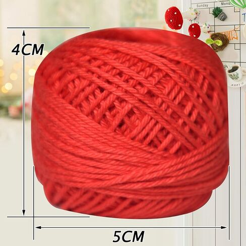 Crochet Thread Cotton Yarn Threads Balls 24 Colors Popular Rainbow Colors of Size 3 Crochet Thread for Beginners and Experienced Crochet Enthusiast (Assorted Colors) in Kuwait