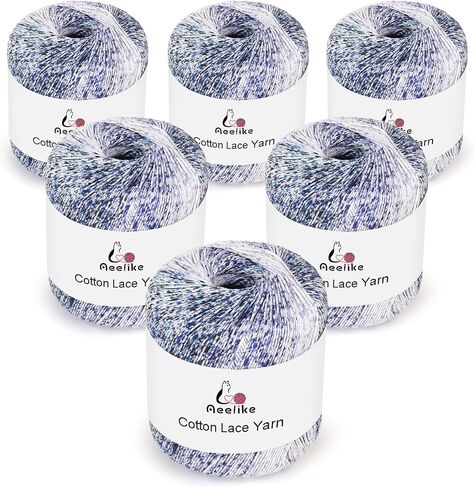 Aeelike Cotton Crochet Thread Size 5, White Lace Yarn, 6-Pack in Kuwait