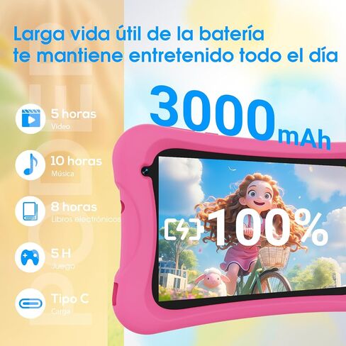 DigiLand Android Kids Tablet, 7 inch Android Tablet for Kids, 4GB + 32GB, Parental Control, 3000mAh Battery, Dual Camera, BT 5.0 & WiFi, Xmas Gift in Kuwait