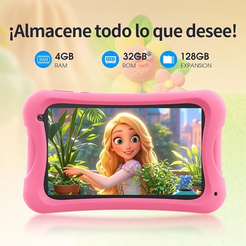 DigiLand Android Kids Tablet, 7 inch Android Tablet for Kids, 4GB + 32GB, Parental Control, 3000mAh Battery, Dual Camera, BT 5.0 & WiFi, Xmas Gift in Kuwait