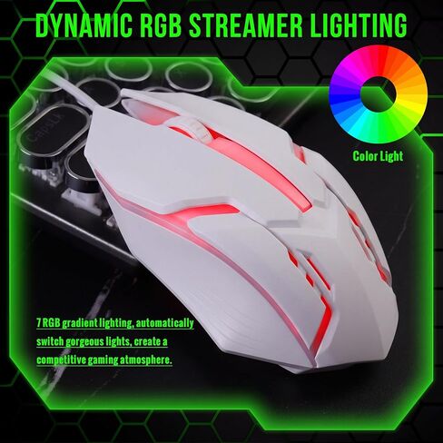Sratte 30 Pack Black USB Wired Mouse Bulk 1200 DPI RGB Optical Computer Mouse 3 Button 7 Color LED Backlit Gaming Mouse Wired Office Mouse Ergonomic USB Computer Mouse for Desktop Laptop Gamer in Kuwait
