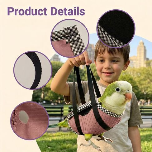 Parrot Outdoor Walking Bag, Escape-Proof Bird Carrier for Small to Large Birds, Secure Outdoor Bird Cage with Anti-Escape Design Structure （Pink S） in Kuwait