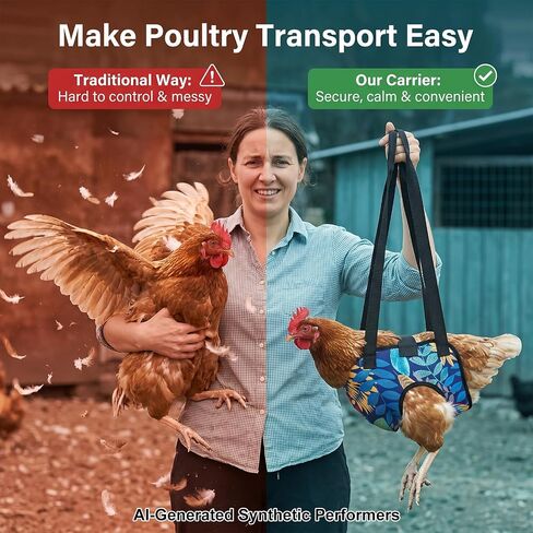 Chicken Holder Bag with Detachable Hand Strap, Chicken Carrier Sling Bag, Portable Poultry Transport Handbag for Hen Rooster Outdoor Walking Travel in Kuwait