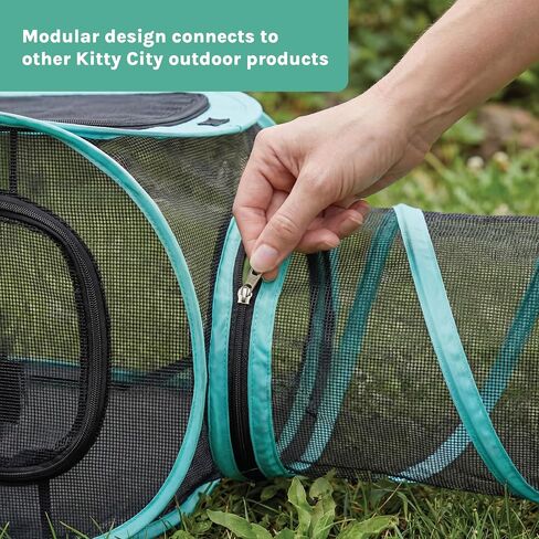 Kitty City Catio Outdoor 10' Cat Tunnel – 10‑Foot Cat‑Sized Play Tunnel, 11" Diameter, Modular Catio Connector for Cats & Small Pets in Kuwait