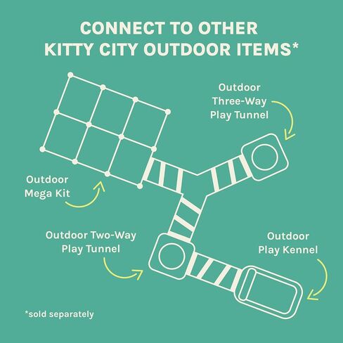 Kitty City Catio Outdoor 10' Cat Tunnel – 10‑Foot Cat‑Sized Play Tunnel, 11" Diameter, Modular Catio Connector for Cats & Small Pets in Kuwait