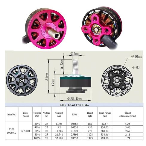 DYS 4PCS SUNFUN 2306 1900KV 6S Brushless Motor for FPV Racing Drone Quadcopter 5inch Freestyle Remote Drone in Kuwait