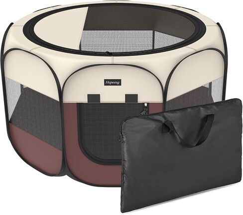 Portable Pet Puppy Dog Cat Playpen, 8-Panel Indoor/Outdoor Puppy Pen with Shade Cover & Travel Bag - Waterproof Dog Cat Tent in Kuwait