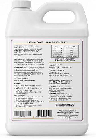 Smart Earth Camelina Horse Oil Supplement for Equine Care & Feed | Essential Oils for Joint Health | 1gal Jug in Kuwait