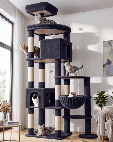 Globlazer Giant Cat Tree for Indoor Large Cats, 83in, F83, Dark Grey in Saudi Arabia