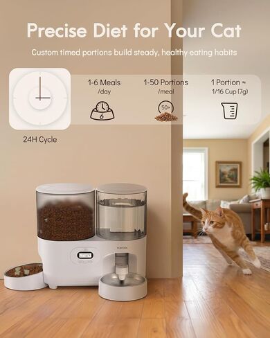 Yuposl Automatic Cat Feeder and Cat Water Dispenser, 10L Large Capacity in Kuwait