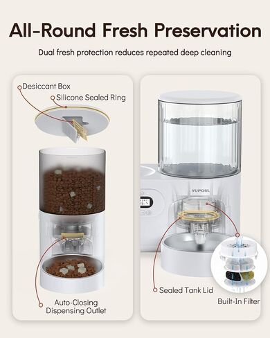 Yuposl Automatic Cat Feeder and Cat Water Dispenser, 10L Large Capacity in Kuwait