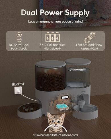 Yuposl Automatic Cat Feeder and Cat Water Dispenser, 10L Large Capacity in Kuwait