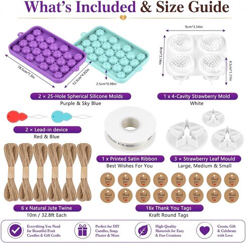 2Pcs Silicone Grape Mold for Soap, 1 Pcs Strawberry Soap Mold, Grape Molds for Soap Making – DIY Craft for Family, Parent-Child, Bathroom & Scented Decor in Saudi Arabia