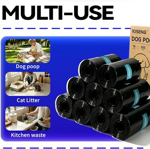 Dog Poop Bags 300 Count Leak Proof Easy Tear 15 Rolls Dog Waste Bags in Saudi Arabia