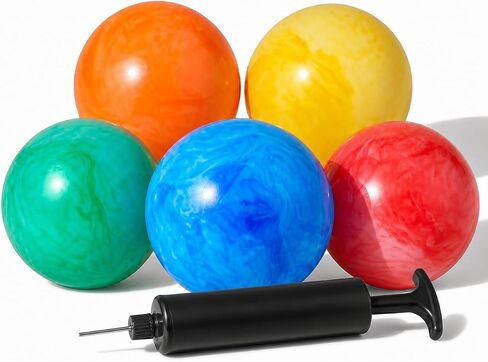 5-Inch Playground Balls for Toddlers & Kids (5-Pack) Marbleized Vinyl Balls in Kuwait