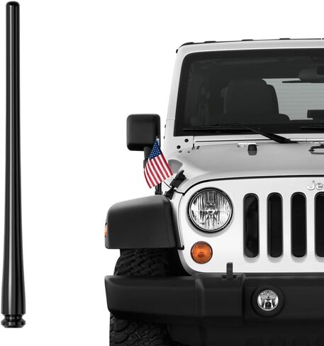 Rydonair Antenna Compatible with Jeep Wrangler JK JKU JL JLU Rubicon Sahara (2007-2023) | 13 inches Flexible Rubber Antenna Replacement | Designed for Optimized FM/AM Reception in Kuwait