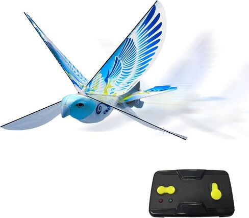 MUKIKIM eBird Blue Pigeon - Flying RC Bird Toy for Kids. Indoor/Outdoor Remote Control Bionic Flapping Wings Bird Helicopter. USB Recharging in Kuwait