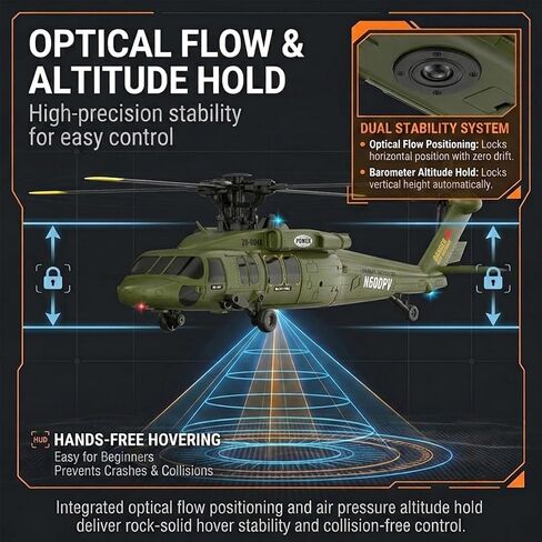 6-CH Brushless Blackhawk RC Helicopter,6-Axis Gyro & 3D Inverted Stunt in Saudi Arabia