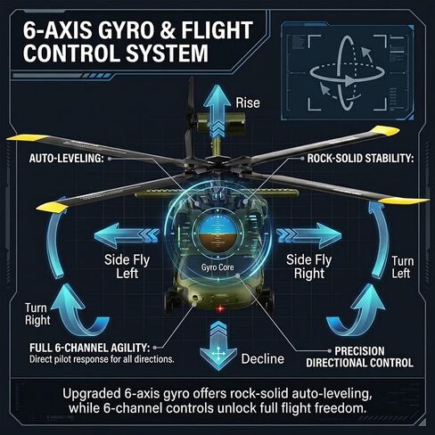 6-CH Brushless Blackhawk RC Helicopter,6-Axis Gyro & 3D Inverted Stunt in Saudi Arabia
