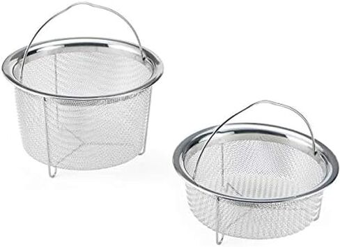 Instant Pot Official Mesh Steamer Basket Set, Stainless Steel, Dual-Purpose Steamer & Strainer, Easy-Lift Handle, Dishwasher Safe, Rust-Resistant, Essential Accessory for Healthy Cooking in Saudi Arabia