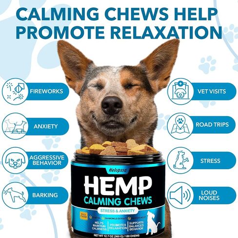 Hemp Calming Chews for Dogs - 180 Treats - Dog Сalming Сhews for Anxiety in Saudi Arabia