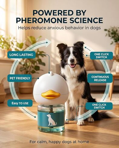 2026 Upgraded Dog Calming Diffuser Refills Kit with 2 Diffusers & 4 Refills, Dog Pheromones Calming Diffuser for Anxiety Relief, Reduce Aggression Fighting Barking Stress, Suitable for All Dogs in Kuwait