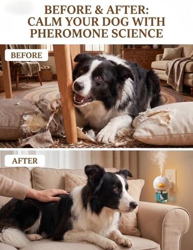 2026 Upgraded Dog Calming Diffuser Refills Kit with 2 Diffusers & 4 Refills, Dog Pheromones Calming Diffuser for Anxiety Relief, Reduce Aggression Fighting Barking Stress, Suitable for All Dogs in Kuwait
