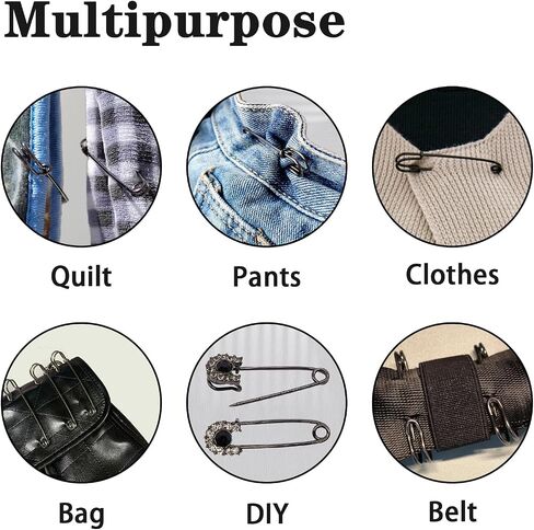 15Pcs 4" Heavy Duty Steel Black Safety Pins for Blankets & Clothes in Kuwait