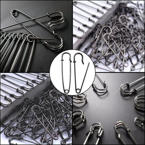 15Pcs 4" Heavy Duty Steel Black Safety Pins for Blankets & Clothes in Kuwait
