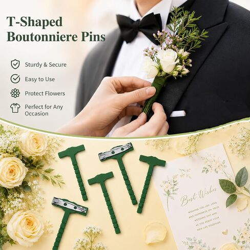 40 pcs Boutonniere Pins, T-Shaped Corsage Pins for Men in Saudi Arabia
