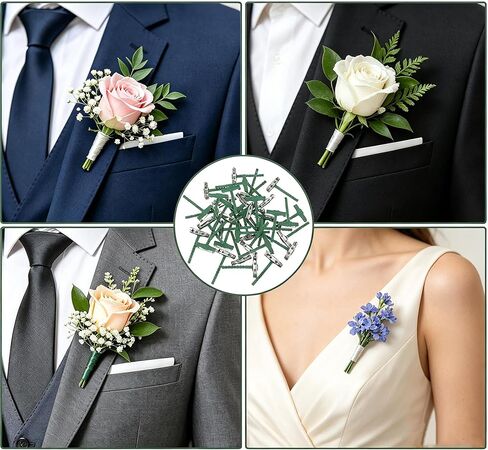 40 pcs Boutonniere Pins, T-Shaped Corsage Pins for Men in Saudi Arabia