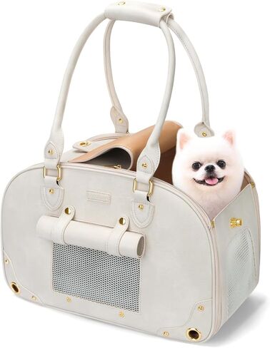 PetsHome Dog Carrier Purse, Pet Bag, Waterproof Premium Leather Pet Travel Portable Bags for Cat and Small Dog Home & Outdoor Small Purple in Kuwait