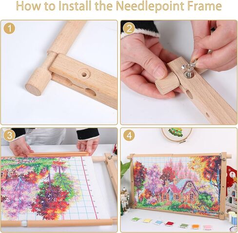 Embroidery Tapestry Scroll Frame, Detachable Cross Stitch Frame, Scroll Embroidery&Quilting Holder for Cross Stitch, Needlepoint, and Sewing Projects (21.45inch*11.8inch) in Saudi Arabia