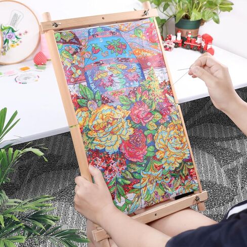 Embroidery Tapestry Scroll Frame, Detachable Cross Stitch Frame, Scroll Embroidery&Quilting Holder for Cross Stitch, Needlepoint, and Sewing Projects (21.45inch*11.8inch) in Saudi Arabia