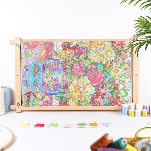 Embroidery Tapestry Scroll Frame, Detachable Cross Stitch Frame, Scroll Embroidery&Quilting Holder for Cross Stitch, Needlepoint, and Sewing Projects (21.45inch*11.8inch) in Saudi Arabia
