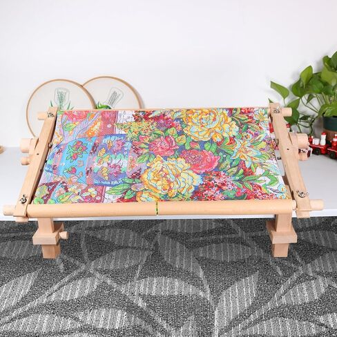 Embroidery Tapestry Scroll Frame, Detachable Cross Stitch Frame, Scroll Embroidery&Quilting Holder for Cross Stitch, Needlepoint, and Sewing Projects (21.45inch*11.8inch) in Saudi Arabia