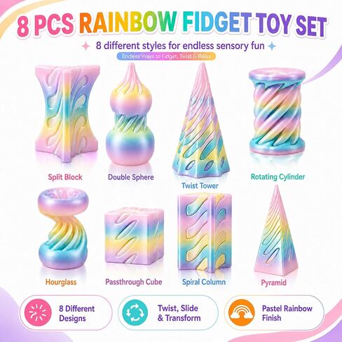 8 Pack 3D Printed Fidget Toys, Impossible Passthrough Toy Set in Saudi Arabia