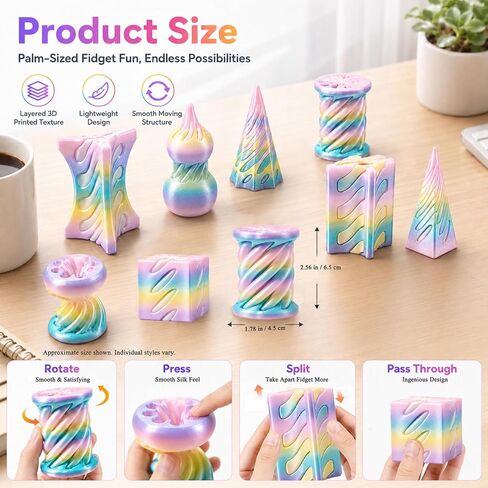 8 Pack 3D Printed Fidget Toys, Impossible Passthrough Toy Set in Saudi Arabia