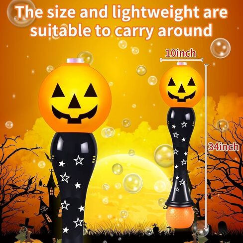 Halloween Bubble Wand Toy for Kids Pumpkin Bubble Machine Blower Maker with Music & Light Outdoor Indoor Stuff Gift for 3 4 5 6 7 8 Year Old Toddler Little Girls Boys in Kuwait