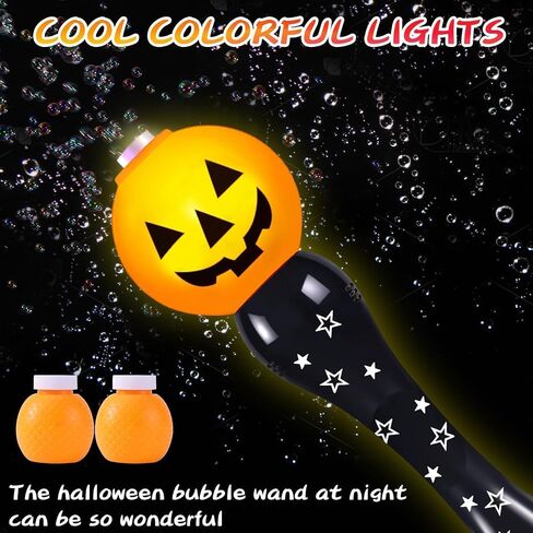 Halloween Bubble Wand Toy for Kids Pumpkin Bubble Machine Blower Maker with Music & Light Outdoor Indoor Stuff Gift for 3 4 5 6 7 8 Year Old Toddler Little Girls Boys in Kuwait