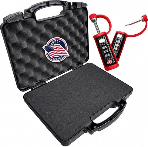 Hard Lockable Gun Case for Pistol Revolver and Handgun | 12.3" inches x 10.5" Airline Compliant Locking | 9mm TSA Approved Firearm Travel non-waterproof Storage Box Gun Carrying Case for Pistols in Saudi Arabia