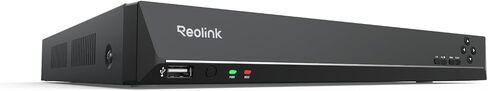 REOLINK 4K 16 قناة مسجل فيديو شبكي لنظام كاميرا الأمان، يعمل مع كاميرات 4K/5MP/4MP HD Reolink IP PoE NVR، تسجيل 24/7 على القرص الصلب 4 تيرابايت المثبت مسبقًا، RLN16-410-4TB in Kuwait